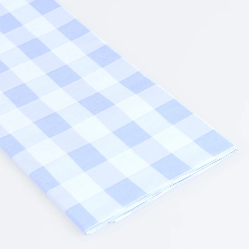 102x54" Blue Gingham Paper Tablecloth