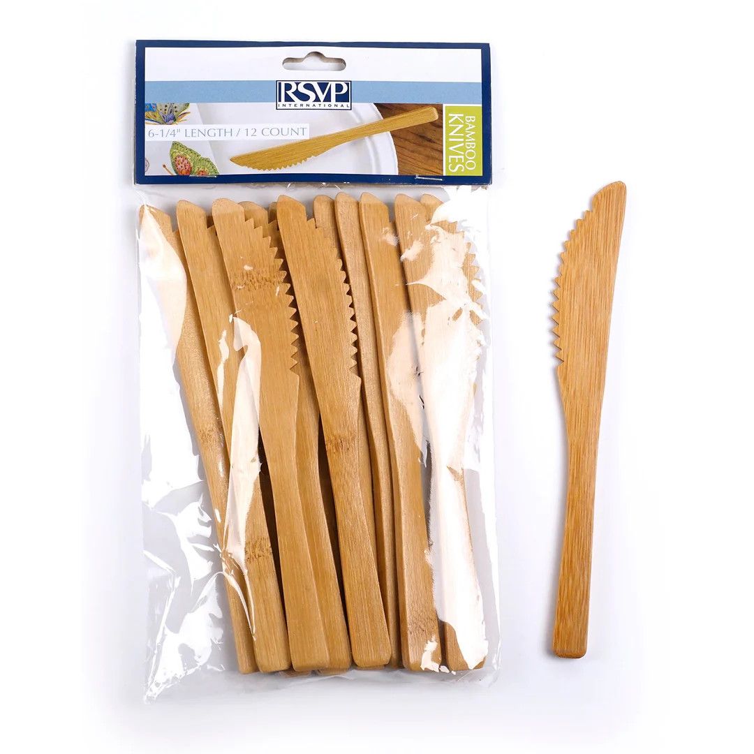 Bamboo Reusable/Disposable Knives, set of 12