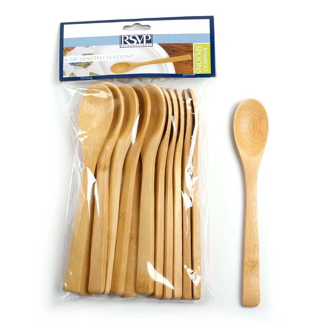 Bamboo Reusable/Disposable Spoons, set of 12