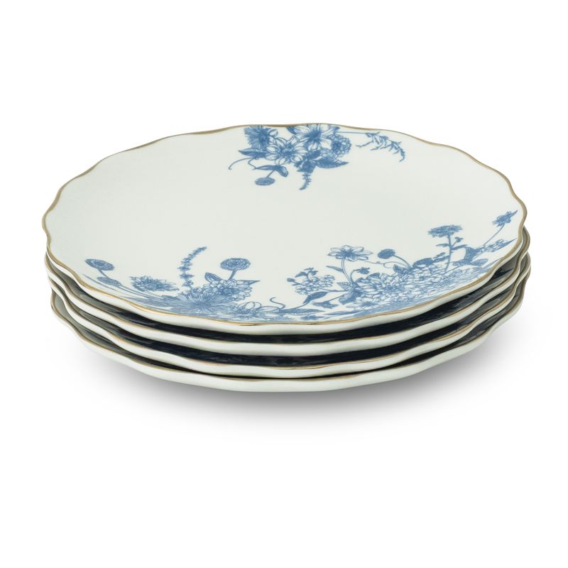 6" Blue Chambray Appetizer Plates, set of 4