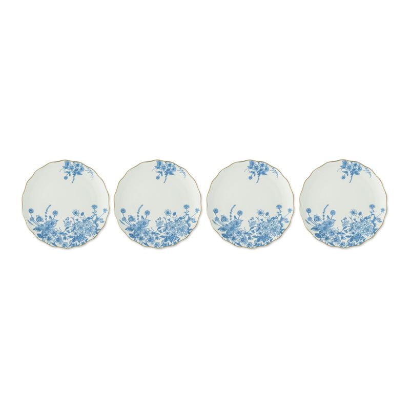 6" Blue Chambray Appetizer Plates, set of 4