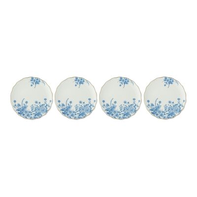 6" Blue Chambray Appetizer Plates, set of 4