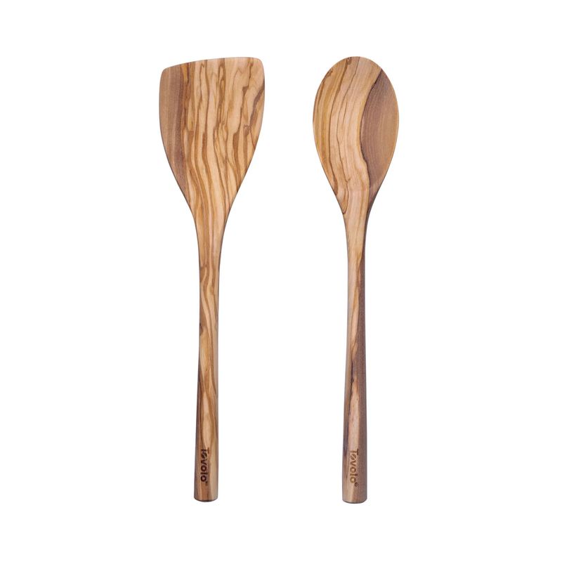 Tovolo Olive Wood Spoon and Turner Set