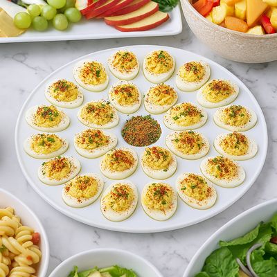 White Deviled Egg Platter