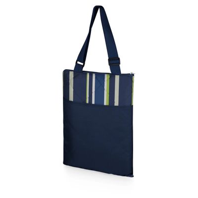 PicnicTime 59x51" Blue Stripe Washable Picnic Blanket
