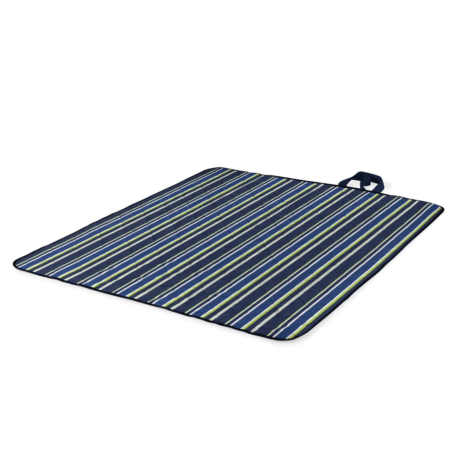 PicnicTime 59x51" Blue Stripe Washable Picnic Blanket
