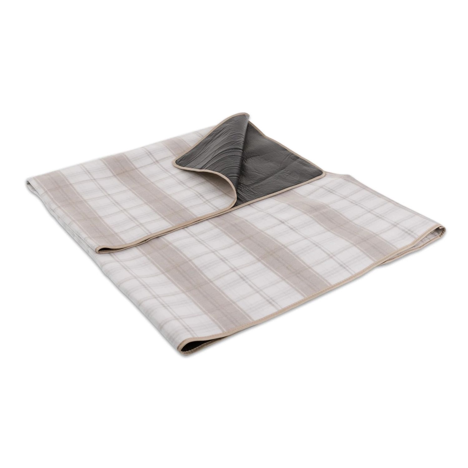 PicnicTime 59x51" Neutral Plaid Picnic Blanket