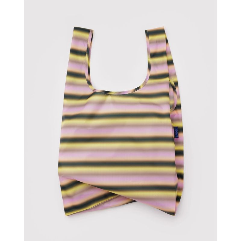 Pink &amp; Yellow Gradient Stripe Baggu Reusable Tote Bag