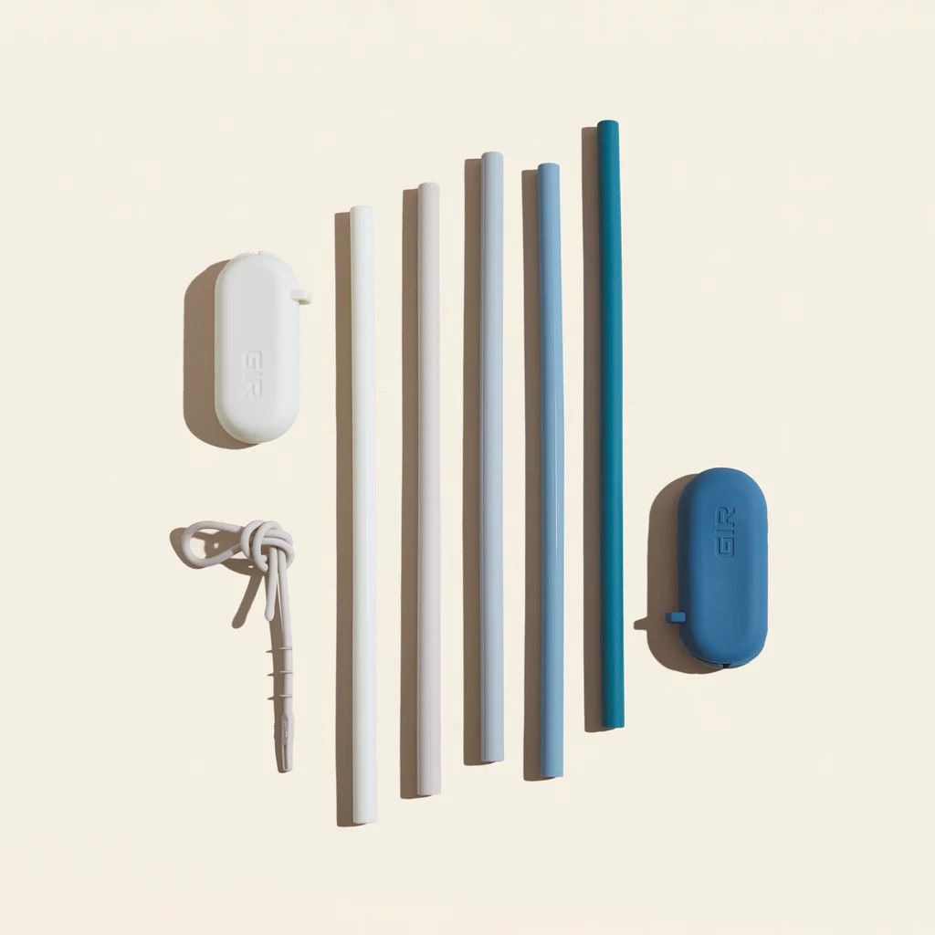 GIR Mist Silicone Straws &amp; Brush, set of 5
