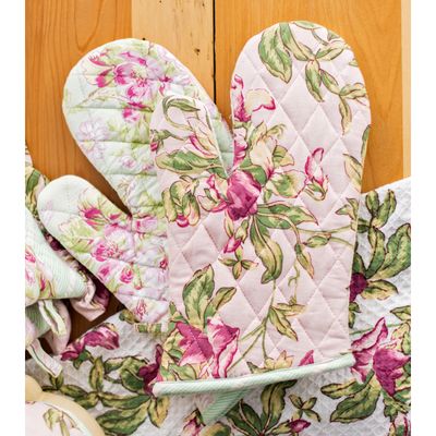 April Cornell Sweet Pea Patchwork Oven Mitts, set of 2