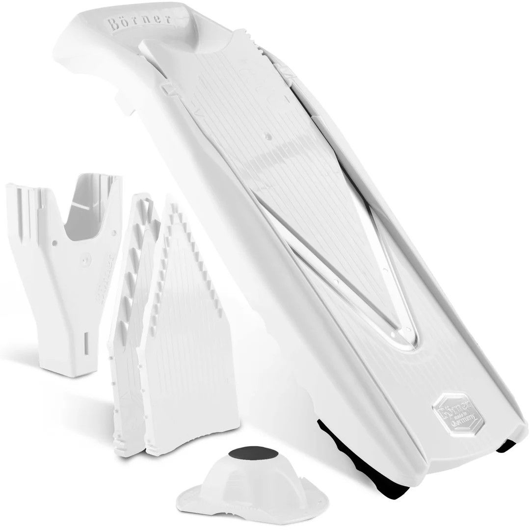 White V5 Mandoline Slicer with Attachments