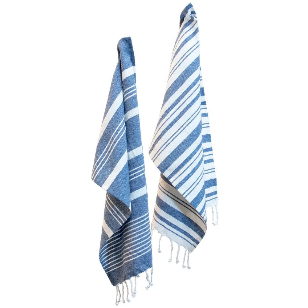 Blue Stripe Dishtowels, set of 2