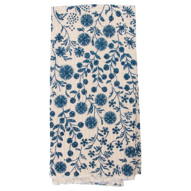Navy Dandelion Dishtowels, set of 2