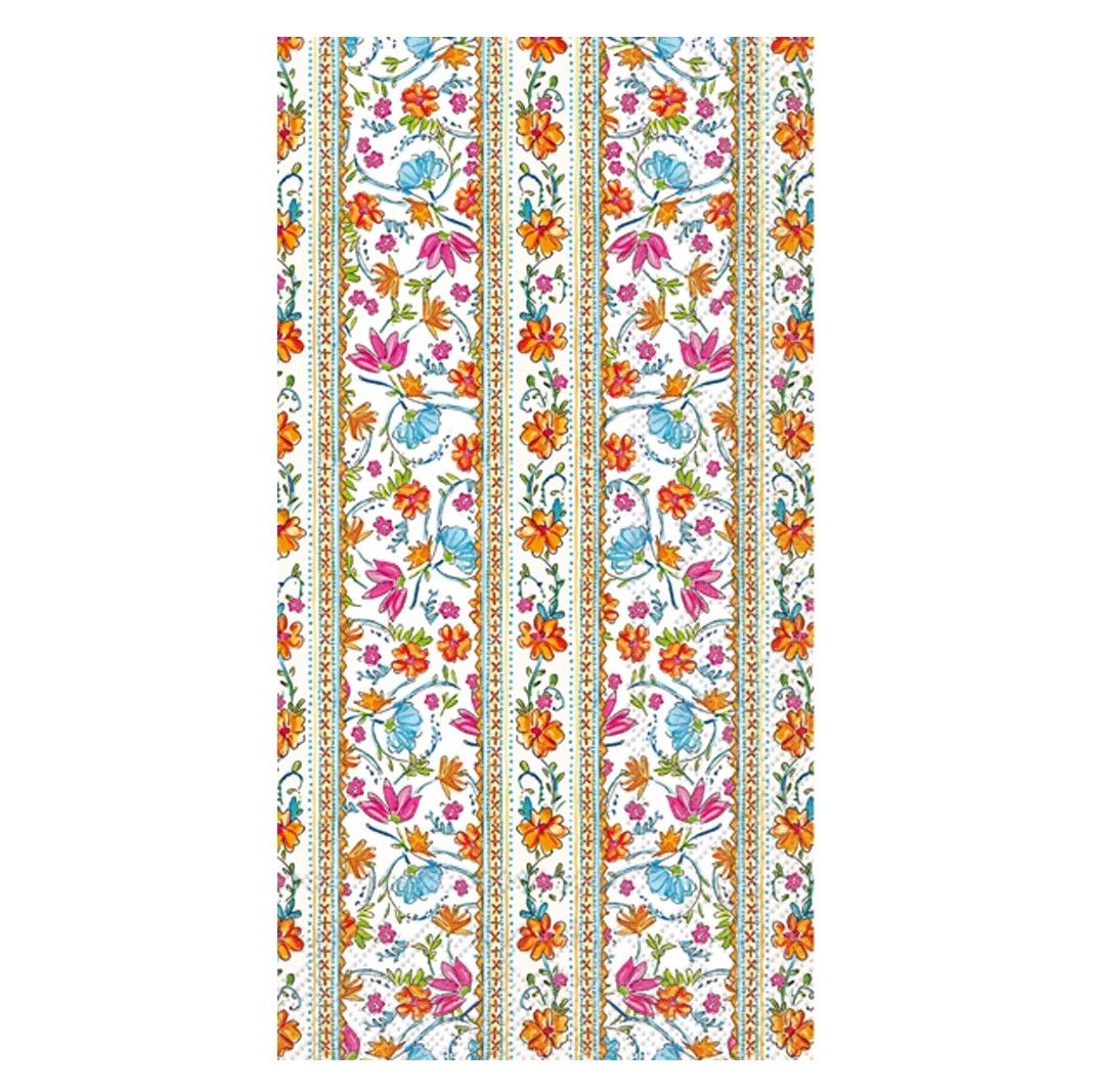 Floral Block Print Dinner Napkins, set of 16