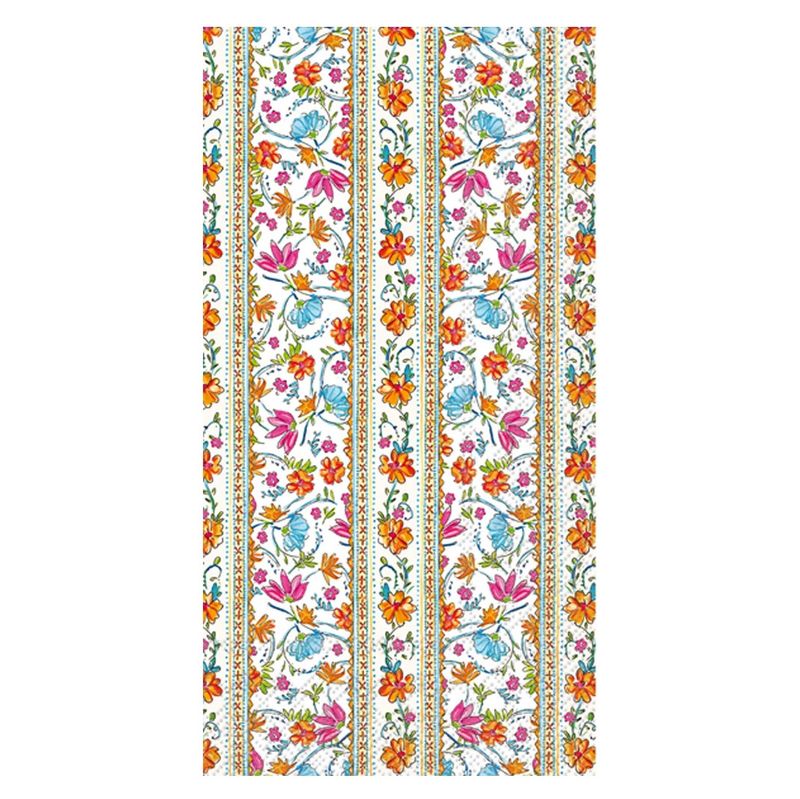 Floral Block Print Dinner Napkins, set of 16