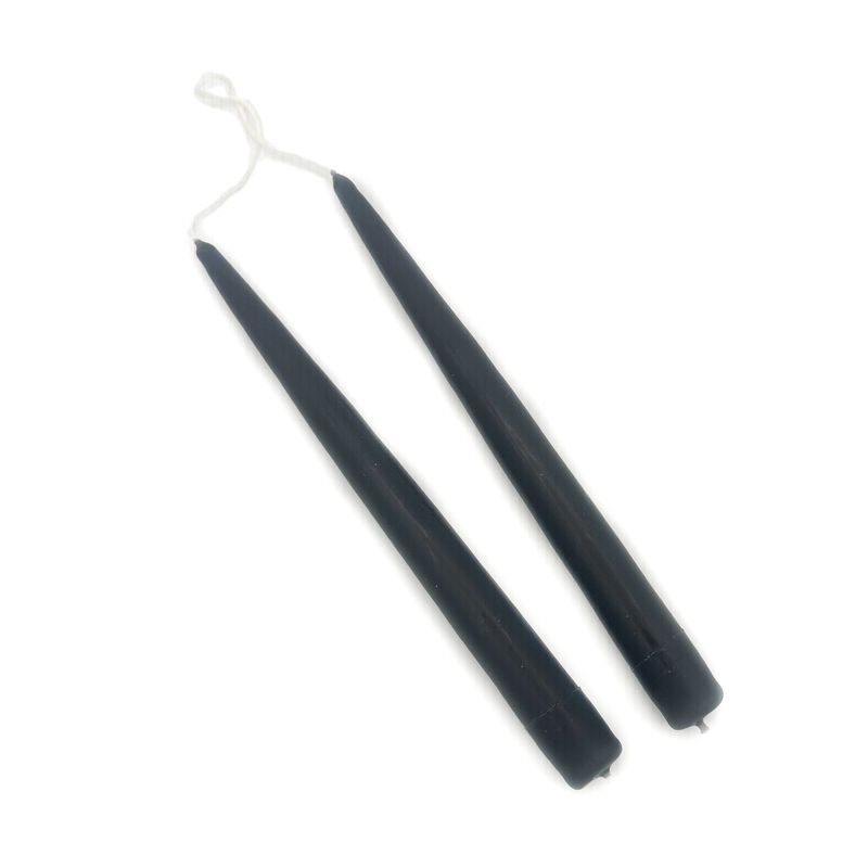 9" Black Candles, set of 2