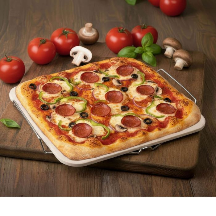 15x11" Baking/Pizza Stone with Rack