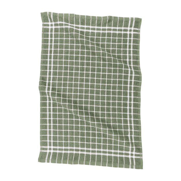 Green &amp; White Terry Dishtowel