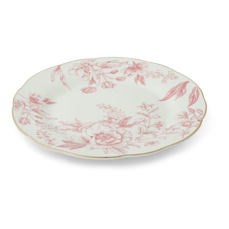 8" Vintage Pink Toile Dessert Plate