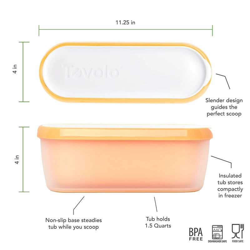 Tovolo 1.5 quart Orange Crush Ice Cream Tub
