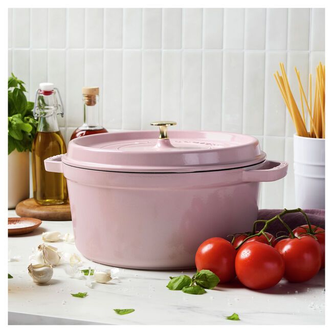 Staub 7 quart Peony Pink Dutch Oven
