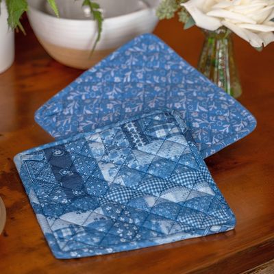 April Cornell Harmony Patchwork Potholders, set of 2