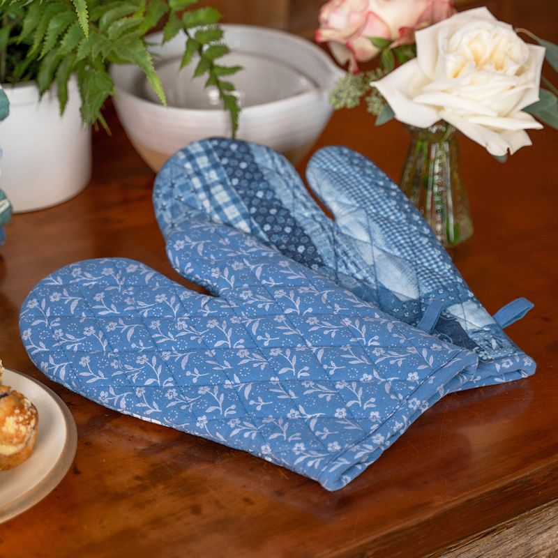 April Cornell Harmony Patchwork Oven Mitts, set of 2