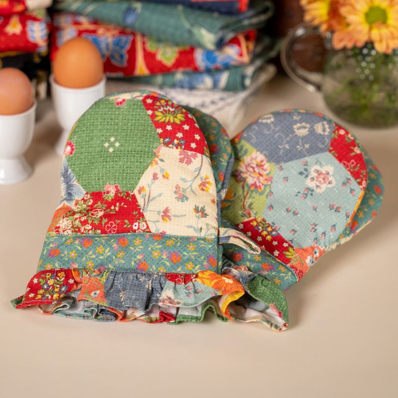 April Cornell County Fair Patchwork Mini Oven Mitts, set of 2