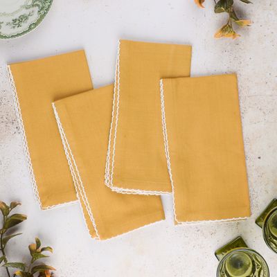 April Cornell Cottage Gold Napkins, set of 4