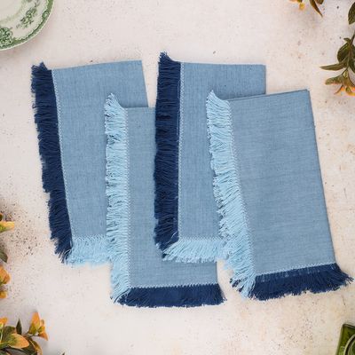 April Cornell Chambray Blues Napkins, set of 4