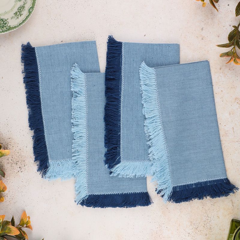 April Cornell Chambray Blues Napkins, set of 4