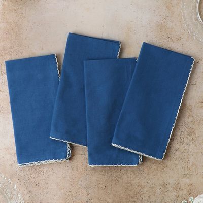 April Cornell Cottage Blue Napkins, set of 4