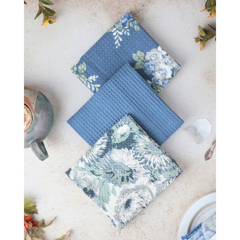 April Cornell Blue Story Dishtowels, set of 3