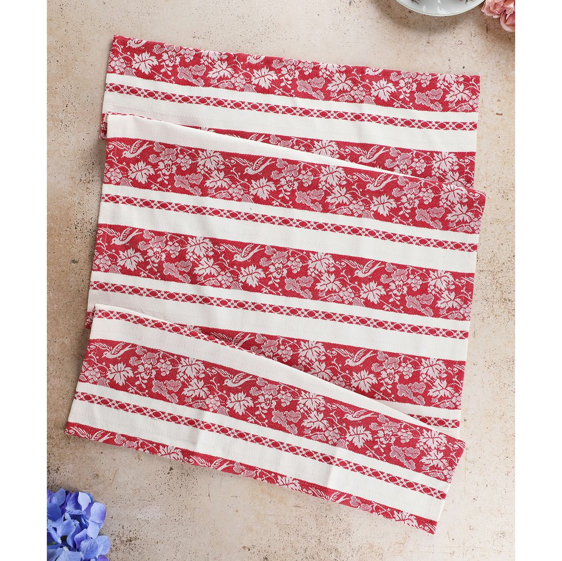 April Cornell Jacquard Red Dishtowel