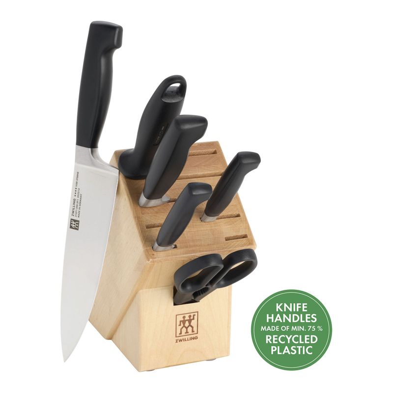 Zwilling Henckels 7 piece Four Star Knife Set with Natural Birch Block