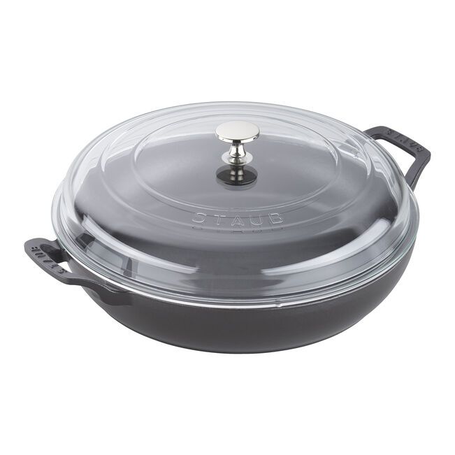 Staub 3.5 quart Matte Black Braiser with Glass Lid