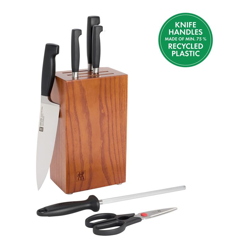 Zwilling Henckels 7 piece Set with Brown Ash Knife Block