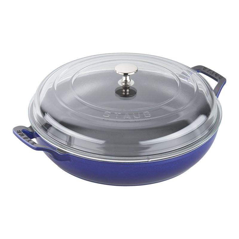 Staub 3.5 quart Dark Blue Braiser with Glass Lid