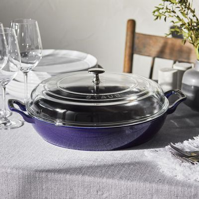 Staub 3.5 quart Dark Blue Braiser with Glass Lid