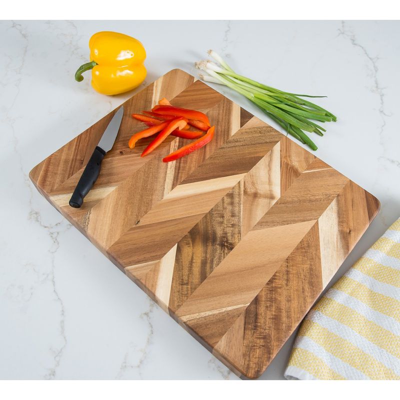 12x18" Thick Acacia Herringbone Cutting Board