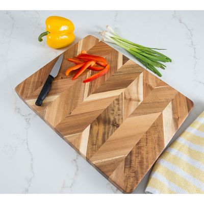 12x18" Thick Acacia Herringbone Cutting Board