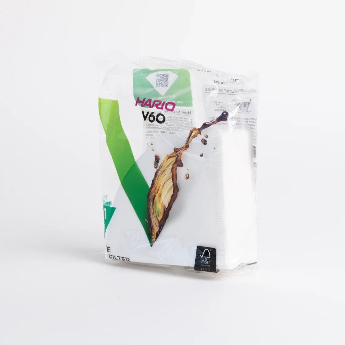 Hario White V60 Filters #1, 100 count