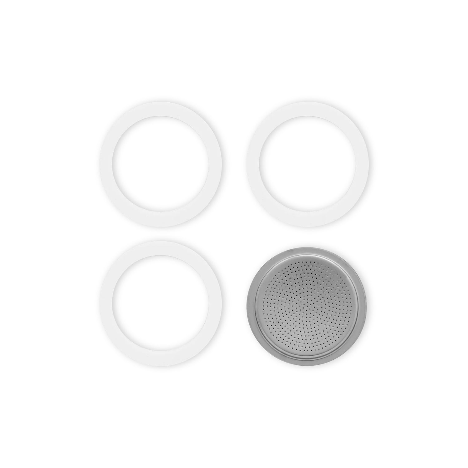 Bialetti 12 cup Espresso Gaskets (set of 3) &amp; Filter Plate