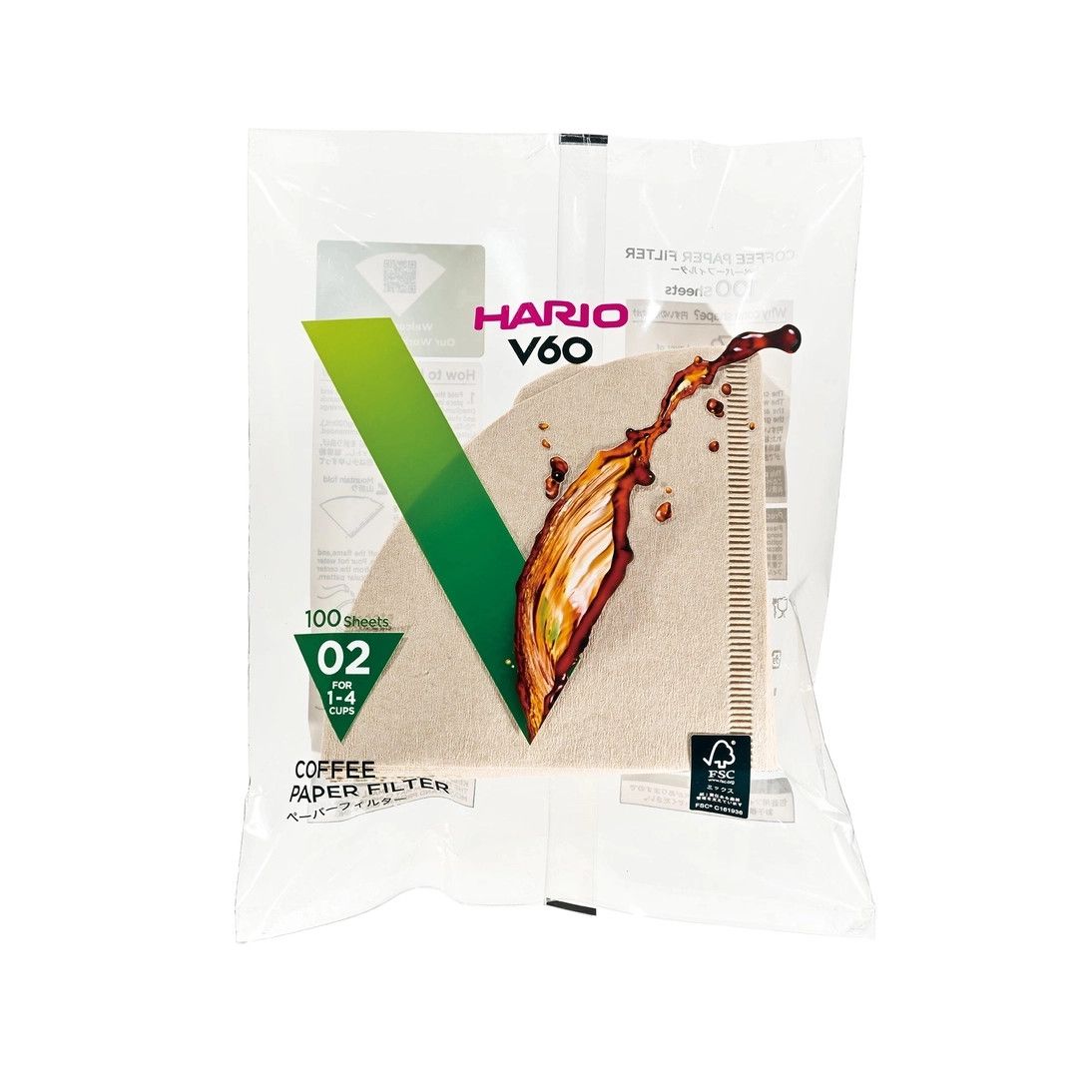 Hario #2 Natural V60 Pourover Filters, 100 count