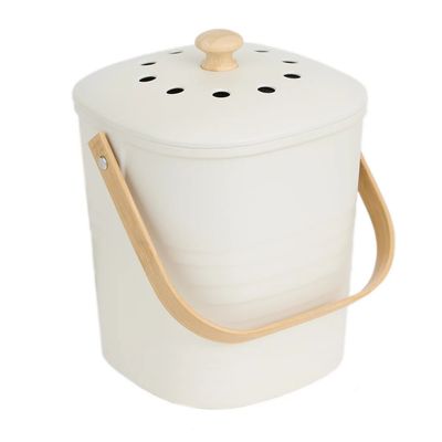 Off-White Melamine Compost Pail
