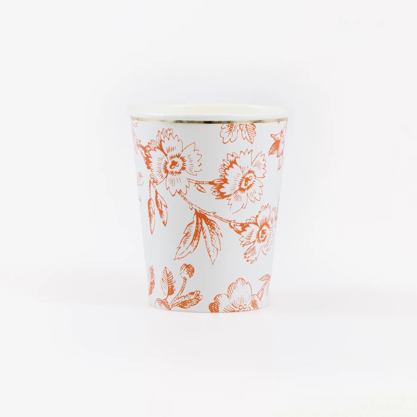 Orange Toile Paper Cups, set of 8