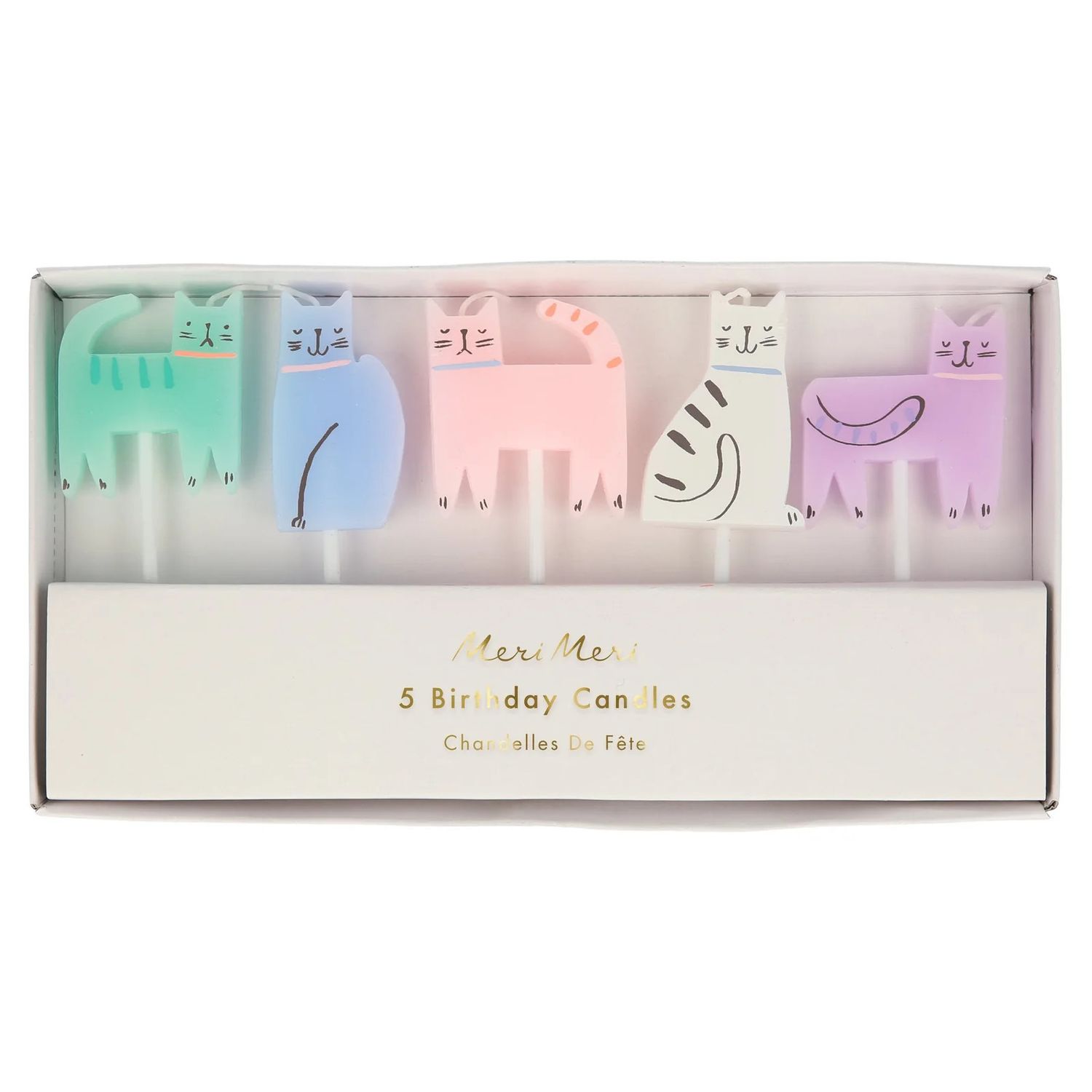 Cats Birthday Candles, set of 5