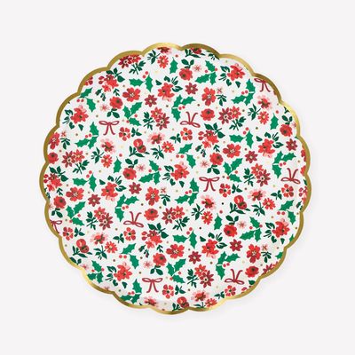 Ditzy Holly Dessert Plates, set of 8