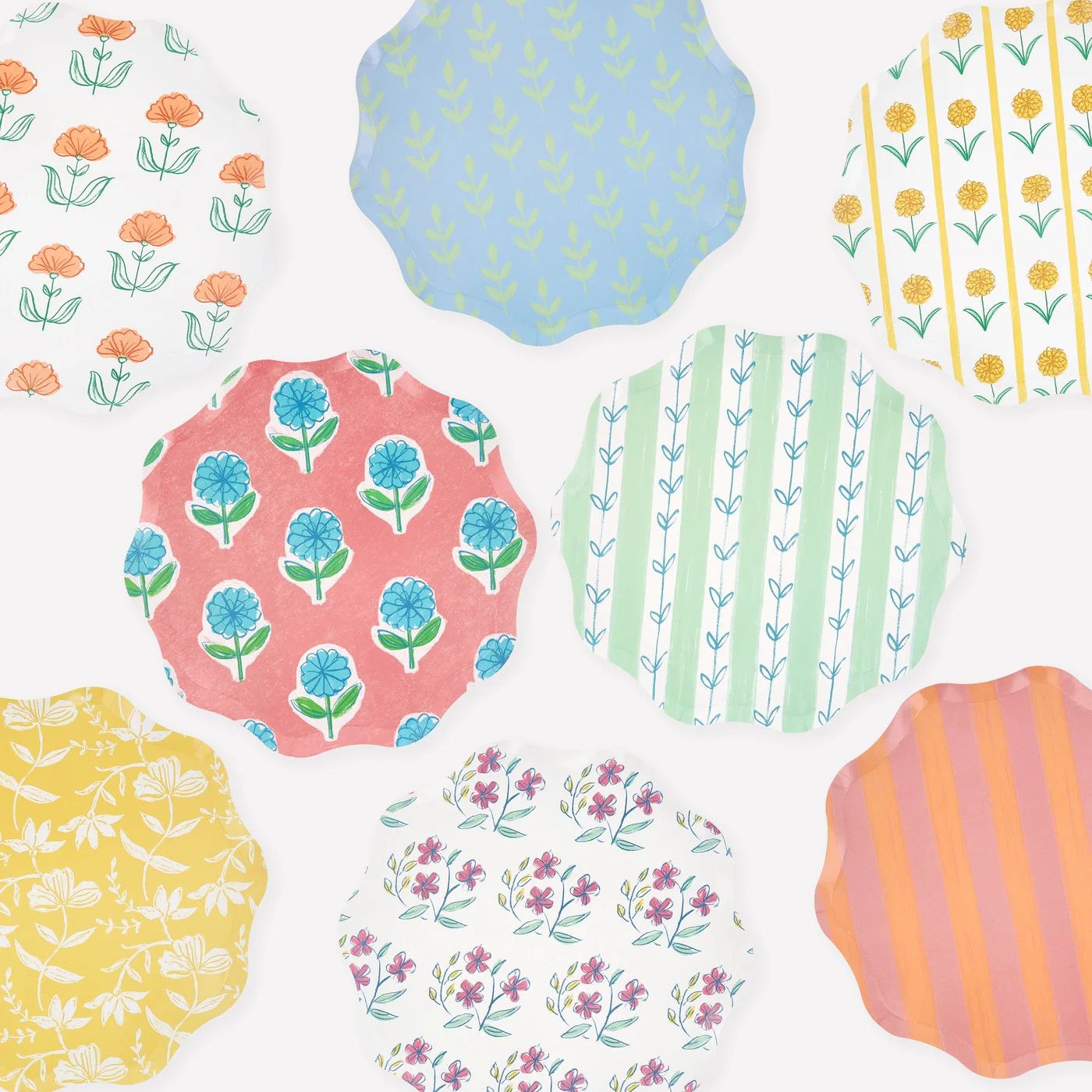Flora Dessert Plates, set of 8