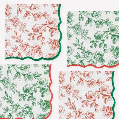Christmas Toile Lunch Napkins, set of 16